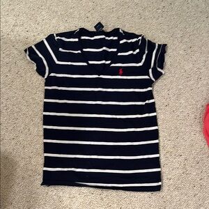 Ralph Lauren Kids Navy and White Striped Tee